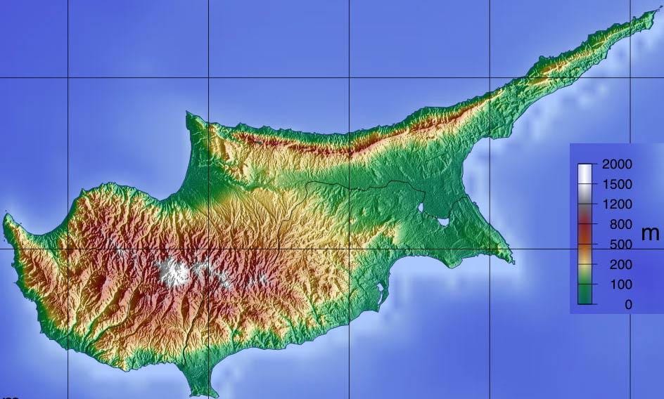 Карта Кипра планине