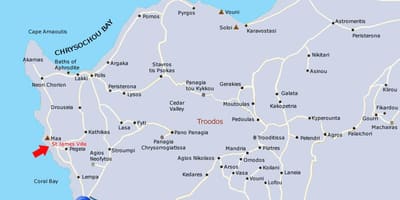 Карта Цорал Баи Кипар
