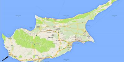 Карта Кипра показује аеродрома