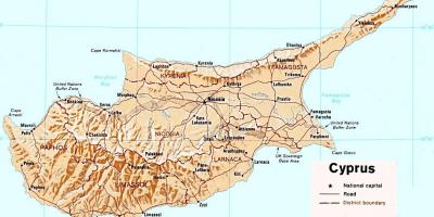 Детаљна мапа острва Кипар 